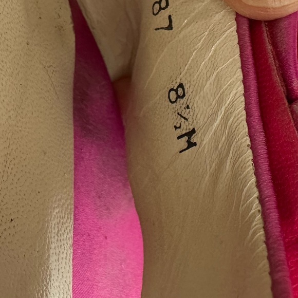 STUART WEITZMAN Fuchsia hot pink satin BOW espadrilles heels size 8.5 coquette - Picture 8 of 15